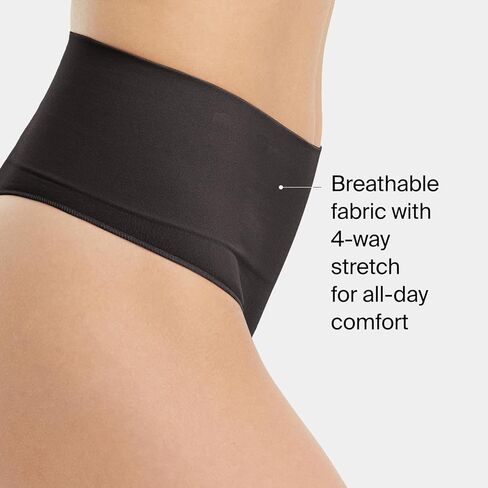 SPANX SPANXshape Everyday Shaping Thong - Core Control Shapewear Underwear - Invisible Under Clothes - Seamless Design-Black-Naked 4.0-L in Saudi Arabia