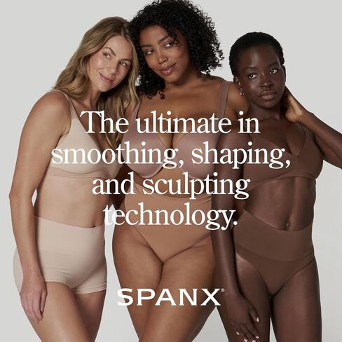 SPANX SPANXshape Everyday Shaping Thong - Core Control Shapewear Underwear - Invisible Under Clothes - Seamless Design-Black-Naked 4.0-L in Saudi Arabia