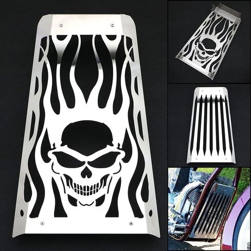 Skull Motorcycle Steel Chrome Skull Radiator Grill Cover Guard Protector For Honda Fury VT1300 2010-2016 (silver) in Saudi Arabia