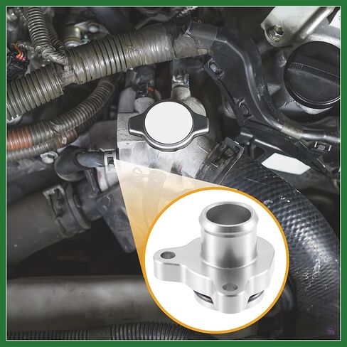 Motoforti Water Hose Fitting 11537541992 - Car Engine Coolant Hose Fitting Clamp - for BMW 328i 335i 2007-2016 Aluminum Silver Tone with Clamp - 1 Set Long-lasting in Saudi Arabia