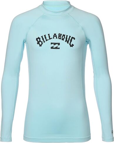 Billabong Boys' Arch Performance Fit Long Sleeve Rashguard Shirt with UPF 50+ Sun Protection, Coastal Blue Arch in Saudi Arabia