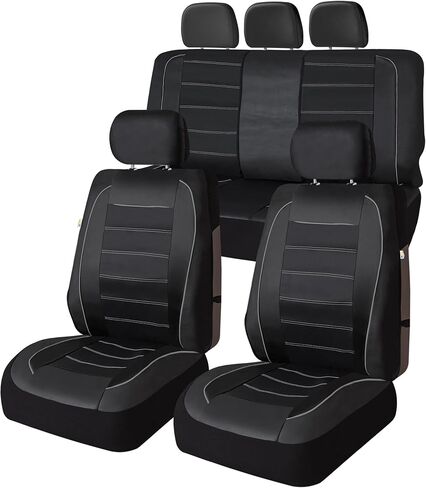 Universal Fit Premier Leatherette Seat Covers - Full Set - Red in Saudi Arabia