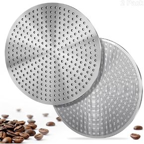 عبوتان من شاشة عفريت مقاس 53.3 مم - شاشة فلتر اسبريسو مزدوجة الطبقة من الجيل الثالث من DRMBIGA، فلتر قهوة من الفولاذ المقاوم للصدأ قابل لإعادة الاستخدام لسلال فلتر بورتافلتر من بريفيل - شبكة دقيقة بسمك 0.8 مم و150 ميكرومتر in Kuwait