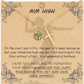 قلادة الكرة اللينة/الكرة الطائرة/كرة السلة/كرة القدم للفتيات المراهقات والنساء، هدايا مجوهرات رياضية متقاطعة ذهبية، إكسسوارات كرة قدم التنس لأم مدرب الفريق، عيد ميلاد عيد الحب المسيحي in Kuwait