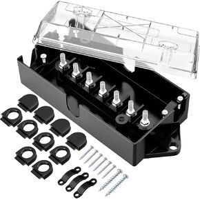 صندوق وصلات المقطورة الكهربائية ذو 7 اتجاهات من SnowyFox - صندوق توصيل سلك المقطورة ذو 7 طرق مع غطاء شفاف مقاوم للطقس لإعادة توصيل أسلاك العربة والقوافل RV وموصلات أسلاك المقطورة 7 اتجاهات in Kuwait