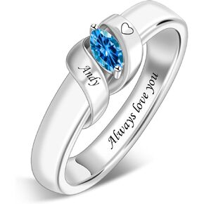 BAUMA AUTO شخصية 1-6 جوهرة الميلاد خواتم الأسرة الأمهات خاتم مخصص محفورة اسم خواتم للنساء الجدة أمي ابنة in Kuwait