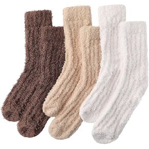 جوارب Fauson Fuzzy للنساء - 5 أزواج من الجوارب للنساء، جورب ناعم ومريح للمنزل الشتوي والنوم in Kuwait