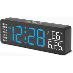 منبهات رقمية خشبية من DreamSky لغرف النوم - ساعة مكتب مع تاريخ ويوم من الأسبوع لغرفة المعيشة، ساعة بجانب السرير مع باهتة، حجم قابل للتعديل، درجة الحرارة، التوقيت الصيفي التلقائي، ديكور خشبي للمكتب in Kuwait