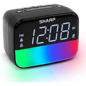 Sharp Multi-Color Bluetooth Alarm Clock with Sleep Sounds, RGB Night Light, Dual Alarms, LED Display with Dimmer, Snooze & Sleep Timer, Bedside Clock with Speaker in Saudi Arabia