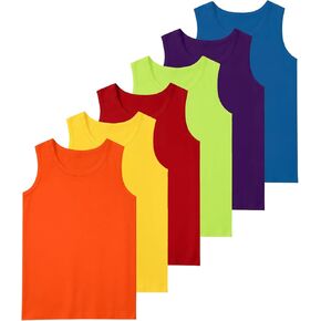 6 قطع من القمصان الداخلية القطنية الأساسية للأولاد بدون أكمام ناعمة للأطفال (2T-16Y) in Kuwait