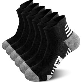 6 أزواج من الجوارب الرجالية للكاحل، مريحة وممتصة للتنفس ومبطنة للجري|جوارب كاجوال للرجال مع دعم للقوس وعلامة تبويب للكعب in Kuwait