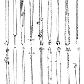 Y2K Necklace Set Alternative Jewelry Grunge Accessories Punk Goth Emo Necklaces Aesthetic for Women Men in Kuwait