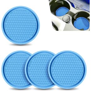 4 PCS Automobile Cup Holder Coaster, 2.75 Inch Cup Holders Embedded in Ornaments Coaster Accessories, PVC Soft Glue Non Slip Shockproof, Suitable for Most Cars, SUVs, Trucks (Red) in Kuwait