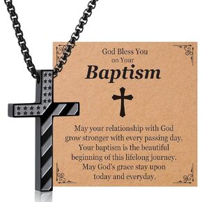 قلادات متقاطعة للأولاد المراهقين للمعمودية، والتواصل الأول، وهدايا التأكيد، مجوهرات مسيحية كاثوليكية، حشوات تخزين عيد الفصح in Kuwait