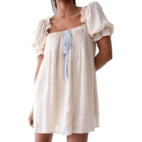 ثوب نوم نسائي Y2k بأكمام قصيرة منتفخة فستان بيبي دول ملابس نوم in Kuwait