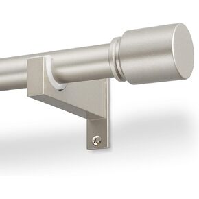 Nickel Aluminium Curtain Rods for Windows,1 Inch Adjustable Curtain Rod 48 to 84 Inch,Heavy Duty Drapery Rods with Thicken Bracket,Modern Single Rod with Aluminium Finials in Saudi Arabia