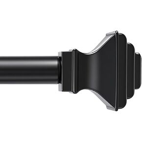 Black Iron Curtain Rod for Windows 32in to 144in With Modern Square Style finials, 1inch Diameter Adjustable Heavy Duty Indoor/Outdoor Black Rust Resistant Iron in Saudi Arabia