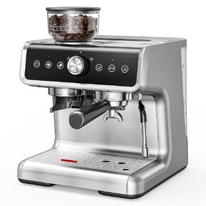 EUHOMY Espresso Machine with Grinder, 20 Bar Coffee Maker with Milk Frother Steam Wand, Professional Expresso Coffee Machines with Removable Water Tank, Latte & Cappuccino Machine for Home Barista in Kuwait