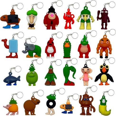24PCS Italian Brainrot Toys Keychain Steal a Brainrot, Italian Memes 1.8'' Tung Tung Tung Sahur Tralalero Tralala Silicone Toys, Easter Basket Stuffers Party Favors Easter Egg Fillers Hunt in Saudi Arabia