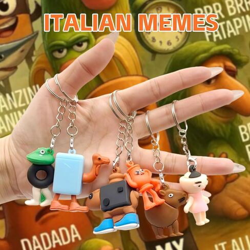 24PCS Italian Brainrot Toys Keychain Steal a Brainrot, Italian Memes 1.8'' Tung Tung Tung Sahur Tralalero Tralala Silicone Toys, Easter Basket Stuffers Party Favors Easter Egg Fillers Hunt in Saudi Arabia
