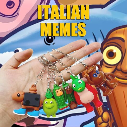 24PCS Italian Brainrot Toys Keychain Steal a Brainrot, Italian Memes 1.8'' Tung Tung Tung Sahur Tralalero Tralala Silicone Toys, Easter Basket Stuffers Party Favors Easter Egg Fillers Hunt in Saudi Arabia