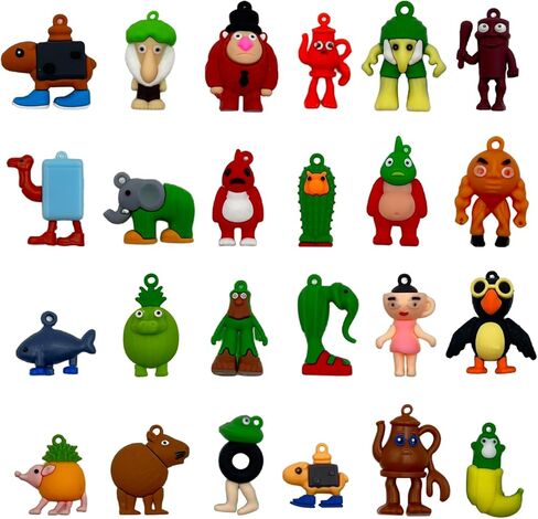 24PCS Italian Brainrot Toys Keychain Steal a Brainrot, Italian Memes 1.8'' Tung Tung Tung Sahur Tralalero Tralala Silicone Toys, Easter Basket Stuffers Party Favors Easter Egg Fillers Hunt in Saudi Arabia