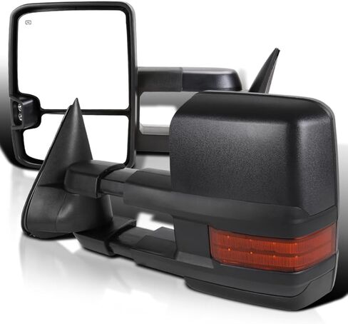 Spec-D ضبط العنبر LED إشارة الطاقة ساخنة قابلة للطي مرايا السحب متوافقة مع 1988-1998 GMC C/K 1500 2500 3500، 1992-1999 يوكون سوبربان يسار + زوج يمين in Saudi Arabia