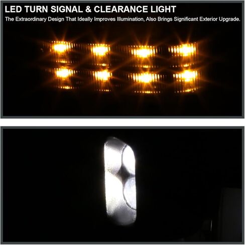 Spec-D ضبط العنبر LED إشارة الطاقة ساخنة قابلة للطي مرايا السحب متوافقة مع 1988-1998 GMC C/K 1500 2500 3500، 1992-1999 يوكون سوبربان يسار + زوج يمين in Saudi Arabia