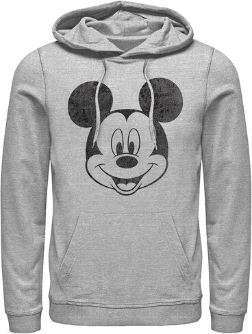Disney Men's Mickey & Friends Smiling Mickey Mouse Distressed Pull Over Hoodie in Saudi Arabia
