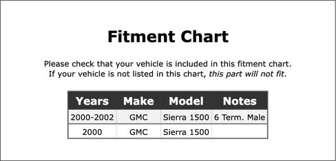 Diverter Valve Harness Connector Compatible With GMC Sierra 1500 2002 2001 2000 P-3898677 in Saudi Arabia