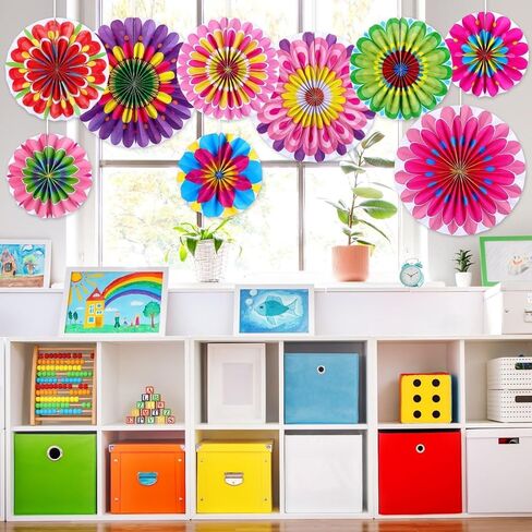 18 Pcs Mexican Party Decorations Fiesta Paper Fans Spring Classroom Wall Decor Cinco De Mayo Decorations for Fiesta Party Decor Wedding Birthday in Saudi Arabia