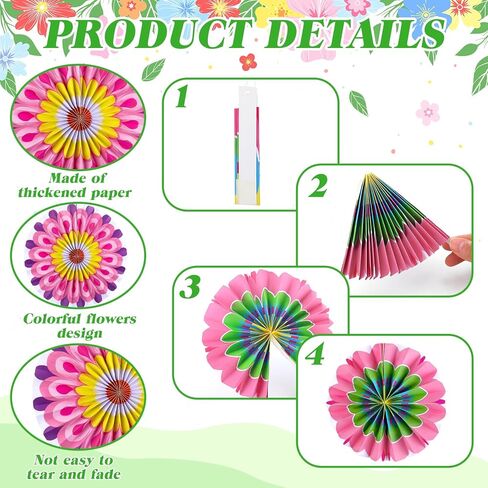 18 Pcs Mexican Party Decorations Fiesta Paper Fans Spring Classroom Wall Decor Cinco De Mayo Decorations for Fiesta Party Decor Wedding Birthday in Saudi Arabia