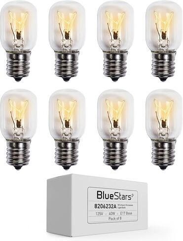 BlueStars Upgraded 8206232A 3W E17 Base Microwave LED Bulb Dimmable, 6000K Cold Daylight, 40W Incandescent Equivalent, 110V-130V 240 lumens for Refrigerator Range Hood Microwave, 2 Packs in Saudi Arabia