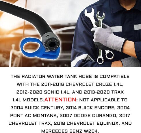 Engine Coolant Radiator Inlet Hose, Upper Radiator Coolant Reservoir Water Tank Overflow Hose Replacement, Engine Bypass Hoses for 2011-2016 Chevrolet Chevy Cruze, GM, Sonic, 13251447 13408385 in Saudi Arabia