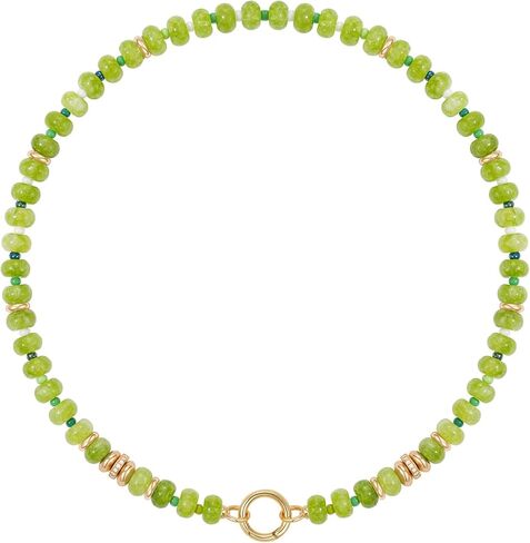 KissYan Beaded Necklaces for Women, Handmade Natural Stone Boho Choker with 14K Gold Plated Clasp Summer Beach Jewelry Gift in Saudi Arabia