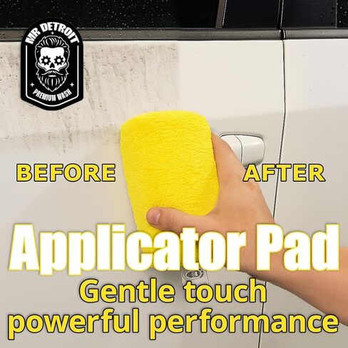 Mr. Detroit - Polishes Microfiber Applicator Pad for Car Detailing Professional-Grade Trim Dressing & Tire Shine Applicator Sponge Pad Effective Dirt Removal On Any Vehicles - 2 Pack in Saudi Arabia