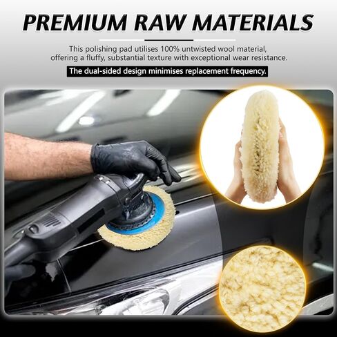 وسادة صوف مزدوجة الجوانب مقاس 9 بوصة، بديلة لمنصات تلميع الصوف ذات الجوانب 3M 05753، وسادات صوف للسيارات والشاحنات، تزيل بقوة خدوش الطبقة الشفافة بسلاسة. in Kuwait