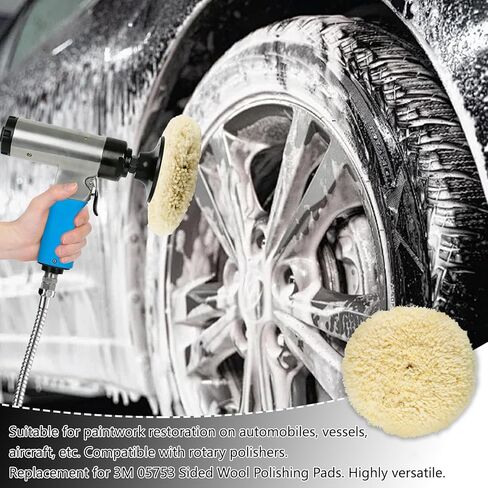 وسادة صوف مزدوجة الجوانب مقاس 9 بوصة، بديلة لمنصات تلميع الصوف ذات الجوانب 3M 05753، وسادات صوف للسيارات والشاحنات، تزيل بقوة خدوش الطبقة الشفافة بسلاسة. in Kuwait