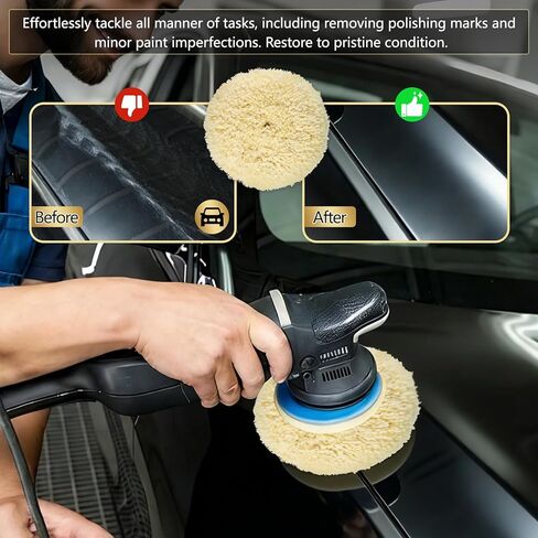 وسادة صوف مزدوجة الجوانب مقاس 9 بوصة، بديلة لمنصات تلميع الصوف ذات الجوانب 3M 05753، وسادات صوف للسيارات والشاحنات، تزيل بقوة خدوش الطبقة الشفافة بسلاسة. in Kuwait