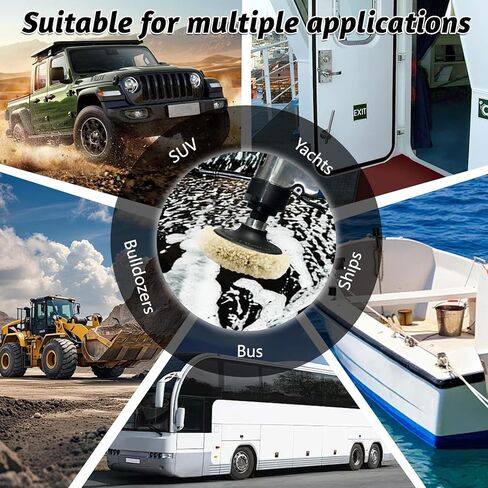 وسادة صوف مزدوجة الجوانب مقاس 9 بوصة، بديلة لمنصات تلميع الصوف ذات الجوانب 3M 05753، وسادات صوف للسيارات والشاحنات، تزيل بقوة خدوش الطبقة الشفافة بسلاسة. in Kuwait