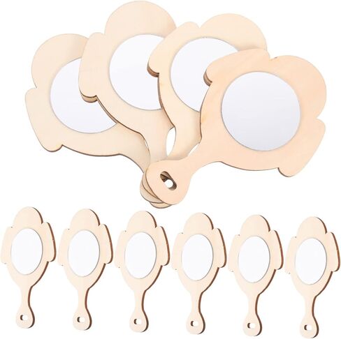 LIFKOME 10pcs Wooden Boys and Girls Mirrors Mirrors Unfinished Craft Toys for DIY in Saudi Arabia