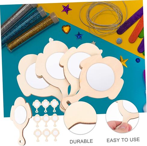 LIFKOME 10pcs Wooden Boys and Girls Mirrors Mirrors Unfinished Craft Toys for DIY in Saudi Arabia