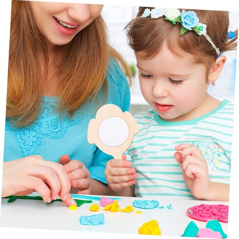 LIFKOME 10pcs Wooden Boys and Girls Mirrors Mirrors Unfinished Craft Toys for DIY in Saudi Arabia
