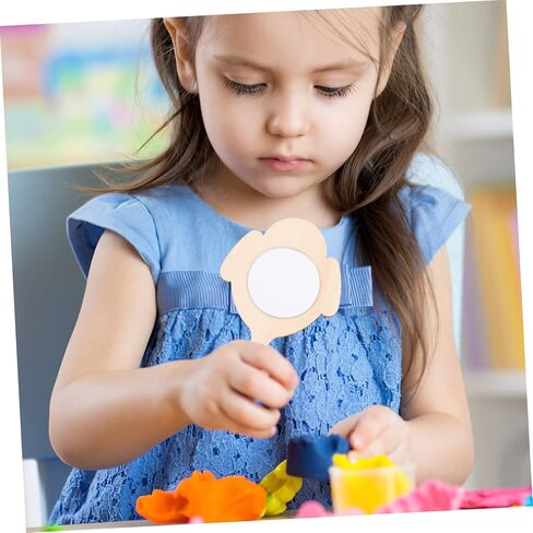 LIFKOME 10pcs Wooden Boys and Girls Mirrors Mirrors Unfinished Craft Toys for DIY in Saudi Arabia