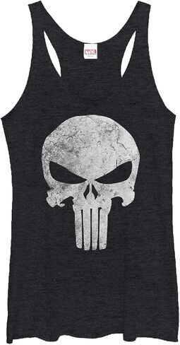 Fifth Sun Women's Marvel Universe Punisher Distresskull Tri-Blend Racerback Layering Tank in Saudi Arabia