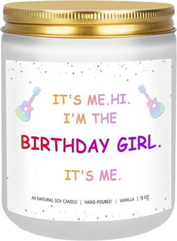 Happy Birthday Candle, Tay-lor Birthday Candle Vanilla Scent with Sprinkles, Birthday Gifts for Women, 9 oz, Handmade Aromatherapy Candles, Cool Unique Birthday Gifts for Her, Best Friend in Saudi Arabia