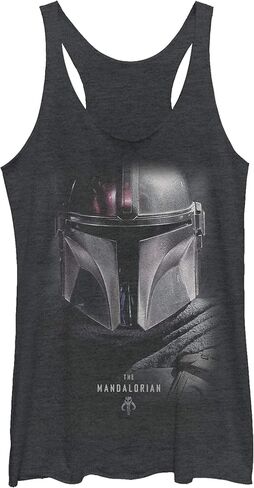 تي شيرت نسائي من STAR WARS بتصميم The Mandalorian Hero Shot ثلاثي المزيج بظهر متسابق in Saudi Arabia