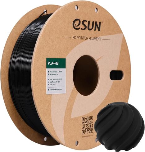 eSUN High Speed PLA+ Filament 1.75mm, 3D Printer Filament Speedy PLA Plus for Fast Printing, Dimensional Accuracy +/- 0.03mm, 1KG Cardboard Spool (2.2 LBS) 3D Printing Filament for 3D Printers, Black in Kuwait