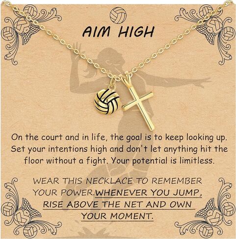 قلادة الكرة اللينة/الكرة الطائرة/كرة السلة/كرة القدم للفتيات المراهقات والنساء، هدايا مجوهرات رياضية متقاطعة ذهبية، إكسسوارات كرة قدم التنس لأم مدرب الفريق، عيد ميلاد عيد الحب المسيحي in Kuwait