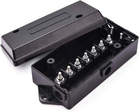 صندوق وصلات المقطورة الكهربائية ذو 7 اتجاهات من SnowyFox - صندوق توصيل سلك المقطورة ذو 7 طرق مع غطاء شفاف مقاوم للطقس لإعادة توصيل أسلاك العربة والقوافل RV وموصلات أسلاك المقطورة 7 اتجاهات in Kuwait